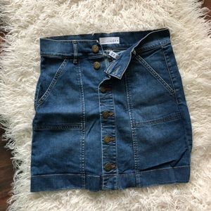 Loft button up jean skirt